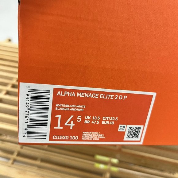 Nike Alpha Menace Elite 2 Detachable Football cleats White Black Mens Size‎ 14.5 - Picture 10 of 11